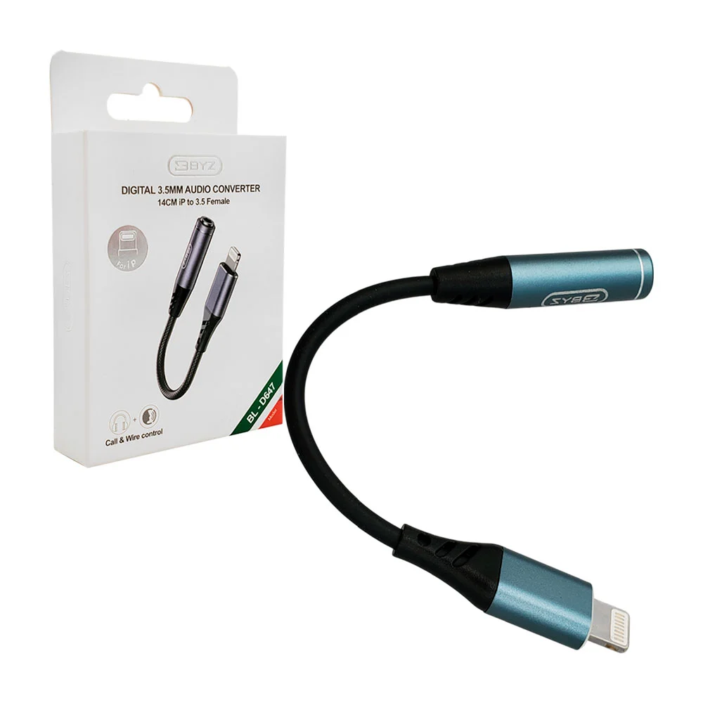 Adaptador byz de audio digital, convertidor auxiliar 3.5mm a lighting…