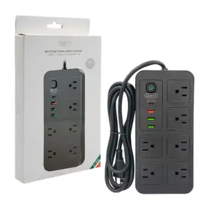 Multicontacto byz, 6 conectores, 3 usb-a, un puerto usb-c y botón de …