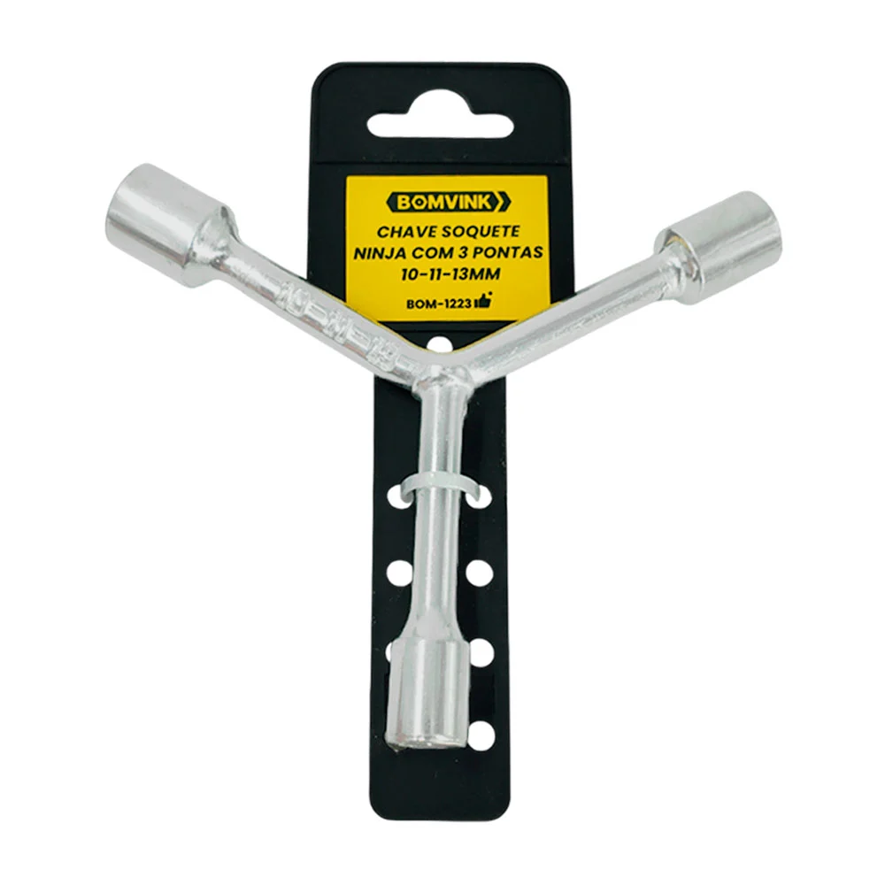 Llave metálica en forma de y, 3 puntas con medidas de 10, 11, 13mm