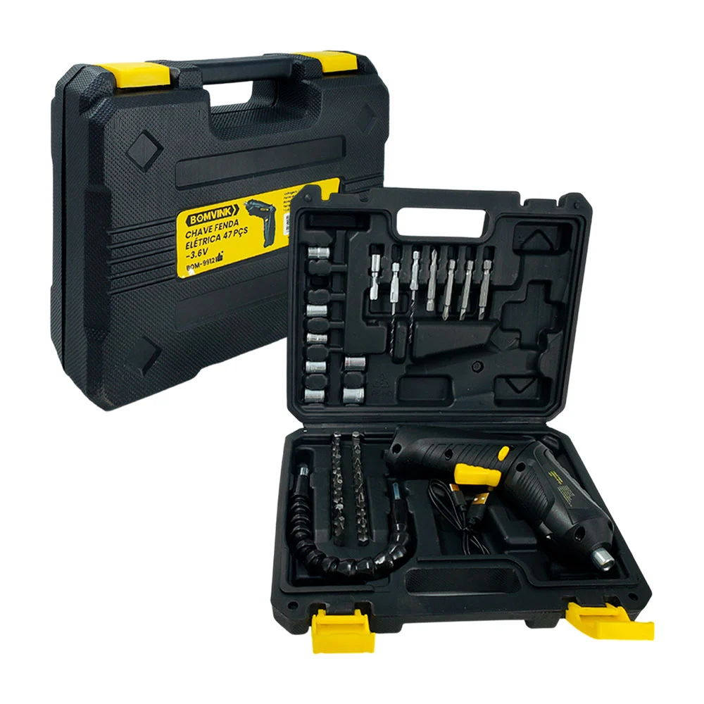 Kit de destornillador eléctrico inalámbrico de 47 pz, con puntas, bro…