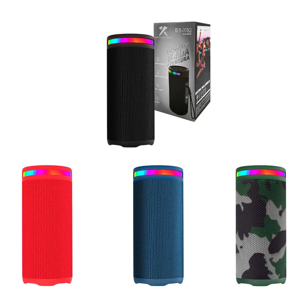 Bocina inalámbrica, cilíndrica, diseño portátil, resistente + luz rgb…