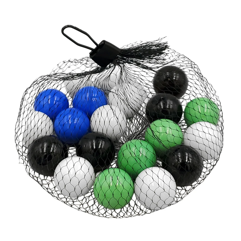 Bolsa tipo costal con 20 canicas de 2.5cm, variedad de colores / c2045