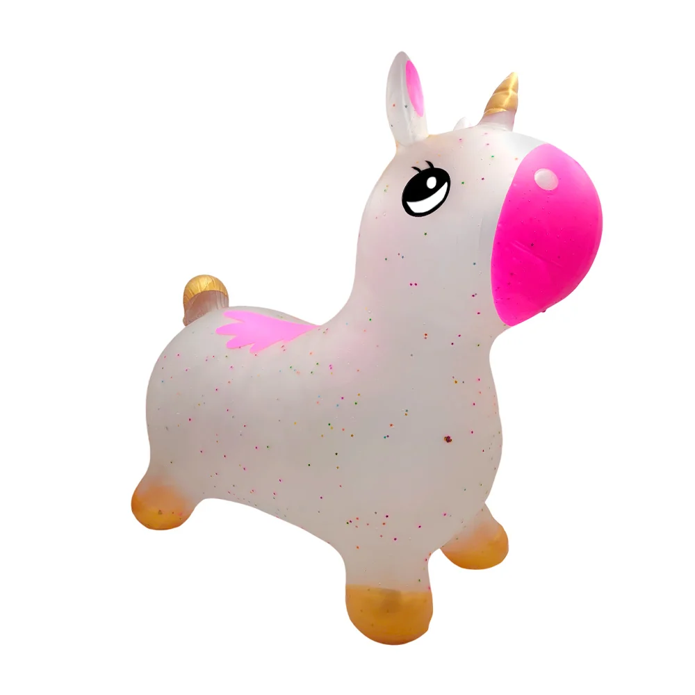 Unicornio inflable montable transparente con luces y sonido / c3579