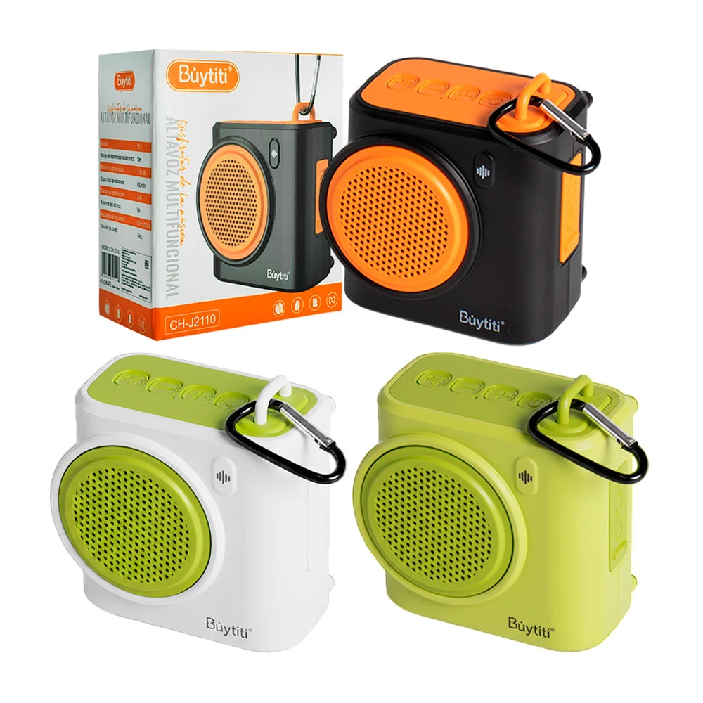 Bocina cuadrada pequeña, inalámbrica con puerto usb, tf y radio + mos…