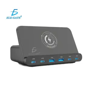 Cargador inalámbrico de escritorio para celular, 160w, 2 puertos usb …