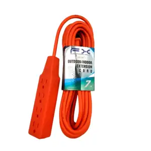 Extensión eléctrica fx en color naranja con 4 contactos, 7m / cha-487