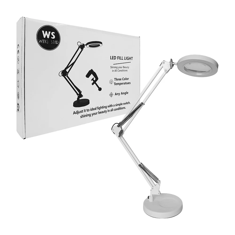 Aro de luz flexible metálico para escritorio, con ajuste de luz, dobl…