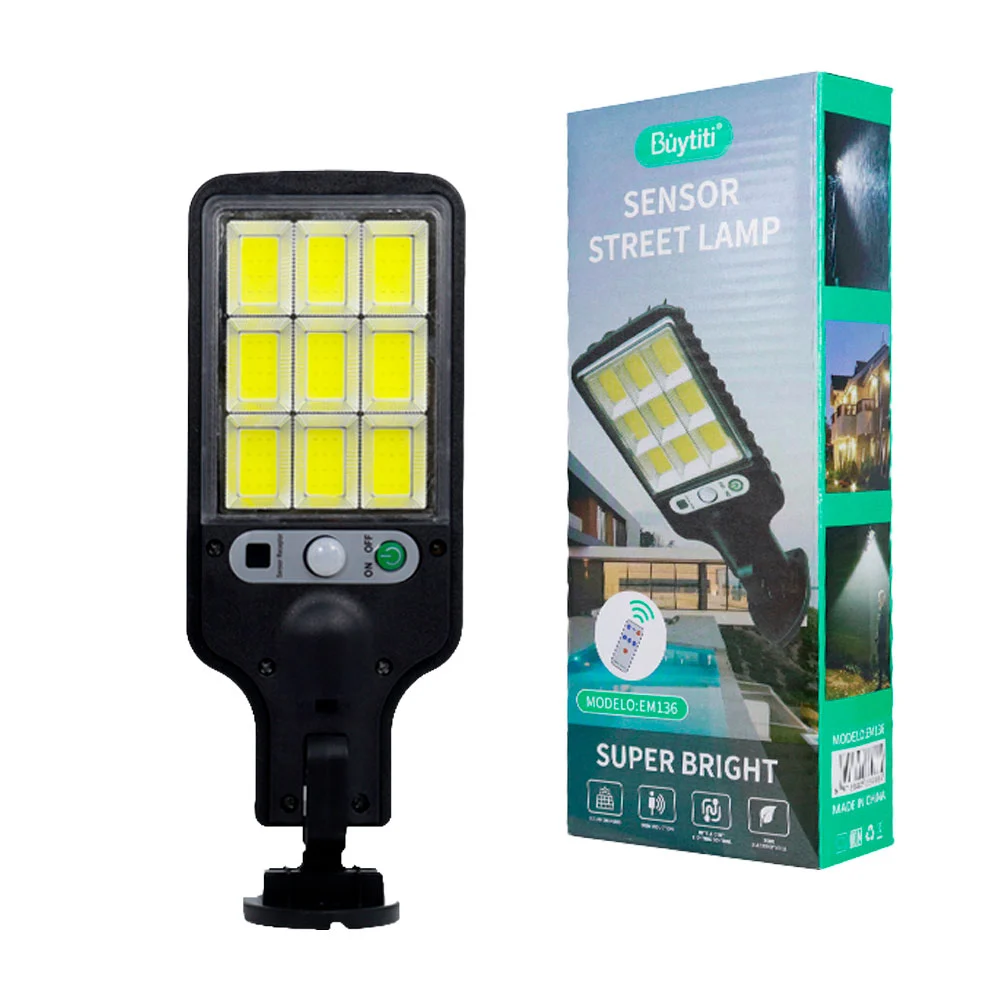 Lámpara de calle led buytiti montable con paneles solares y control r…