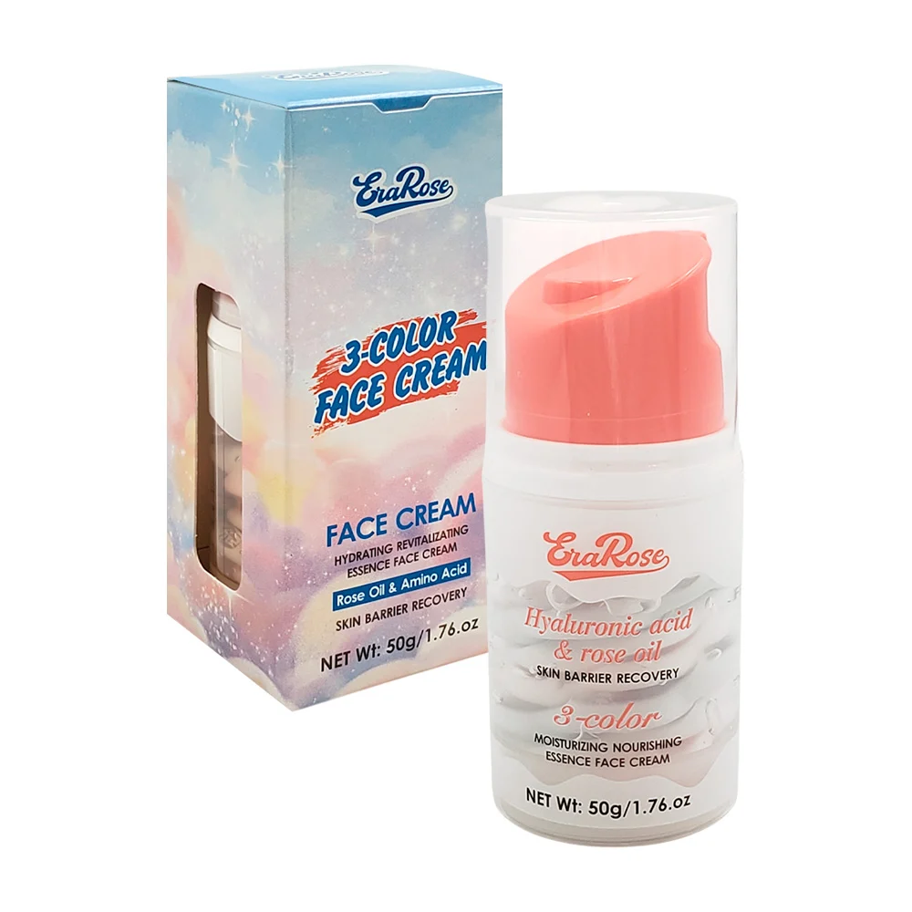 Crema facial de 3 colores con extracto de aminoácidos y rosas, 50g / …