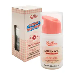 Crema facial de 3 colores con extracto de ácido hialurónico y rosas, …
