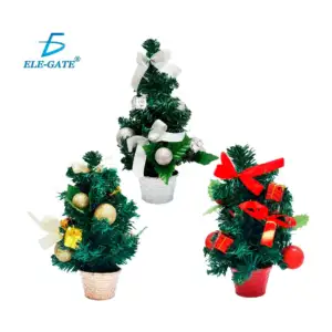 Mini árbol de navidad de 30cm con maceta, moños y esferas decorativas…