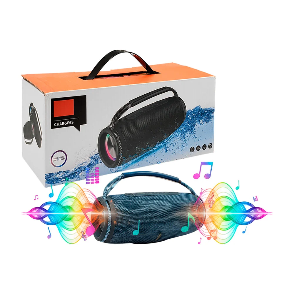 Bocina inalámbrica, cilíndrica con sonido 360, portátil con luz rgb /…