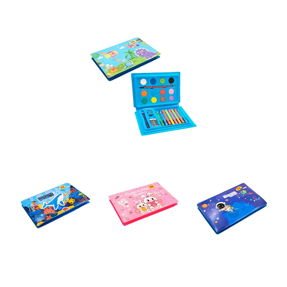 Set de arte con 24 piezas, acuarelas, crayones + accesorios, variedad…