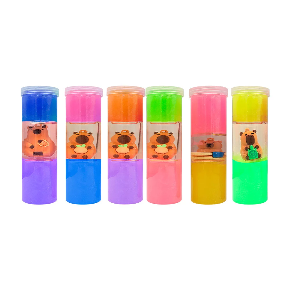 Bote de slime cilíndrico multicolor + figura encapsulada, variedad de…