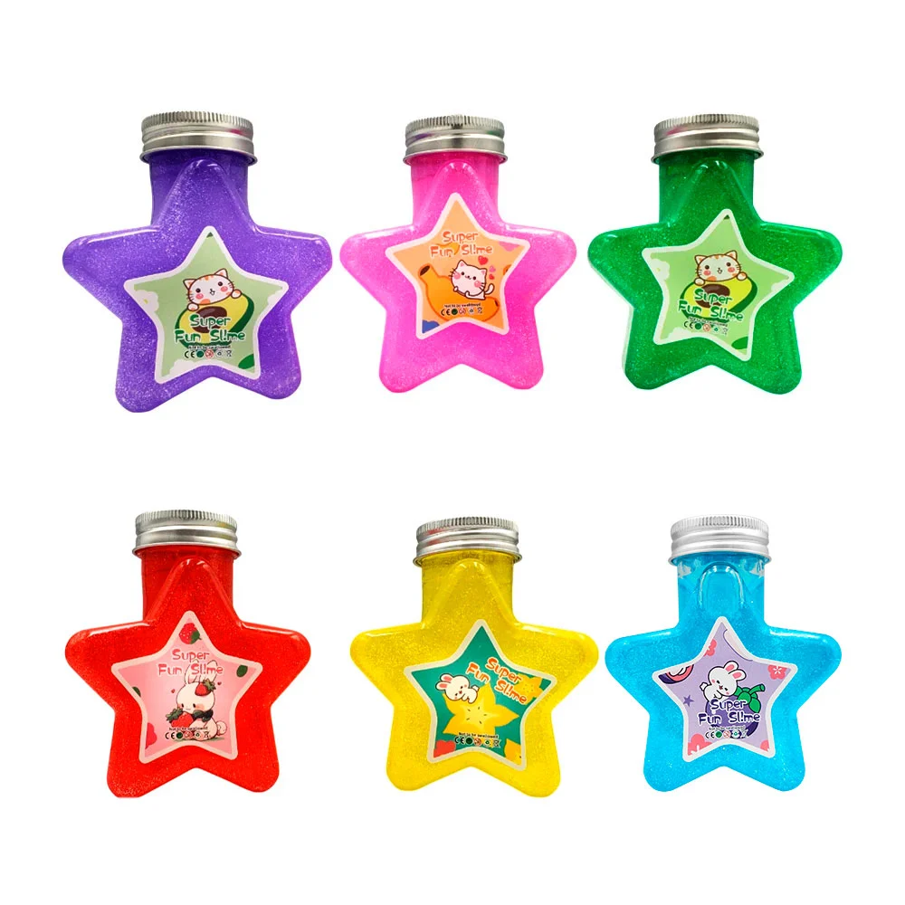 Bote slime brilloso en forma de estrella, variedad de colores / super…