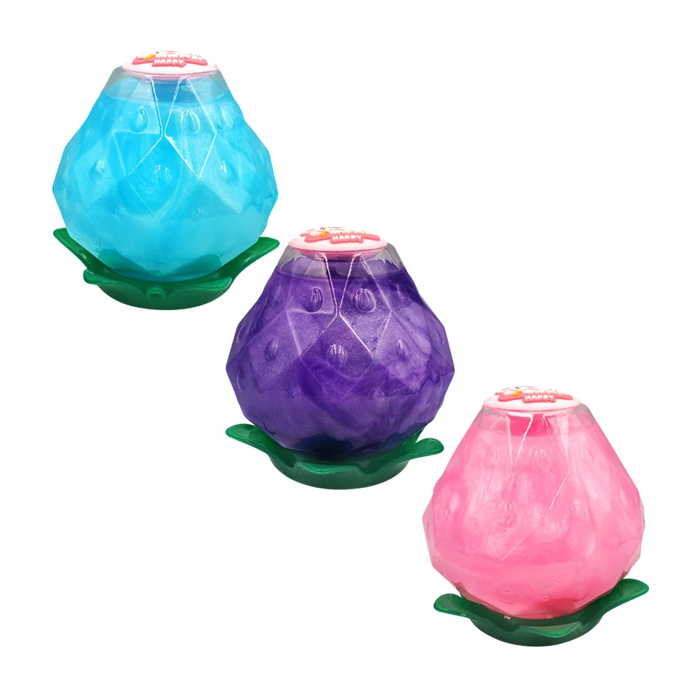 Bote en forma de fresa con slime brilloso, variedad de colores / h-19…