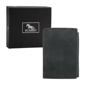 Cartera humers para caballero, piel sintética lisa, con múltiples com…