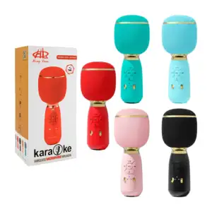 Bocina inalámbrica en forma de micrófono, karaoke, fm radio, cambia d…