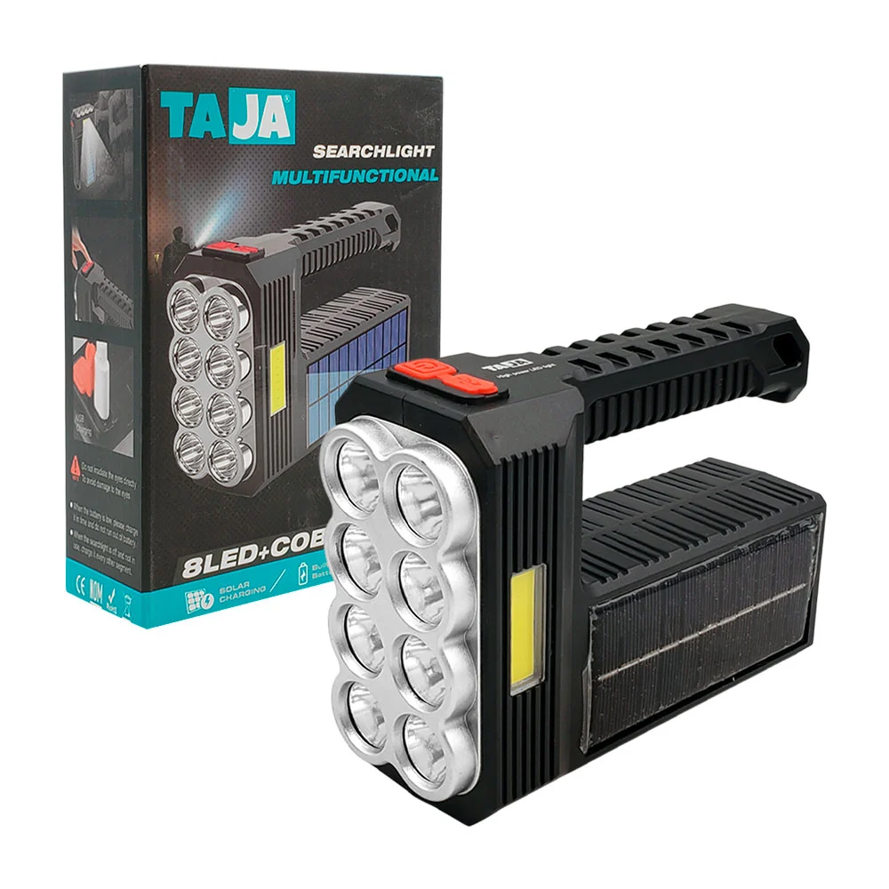 Linterna multifuncional de emergencia, recargable con 8 led + panel s…