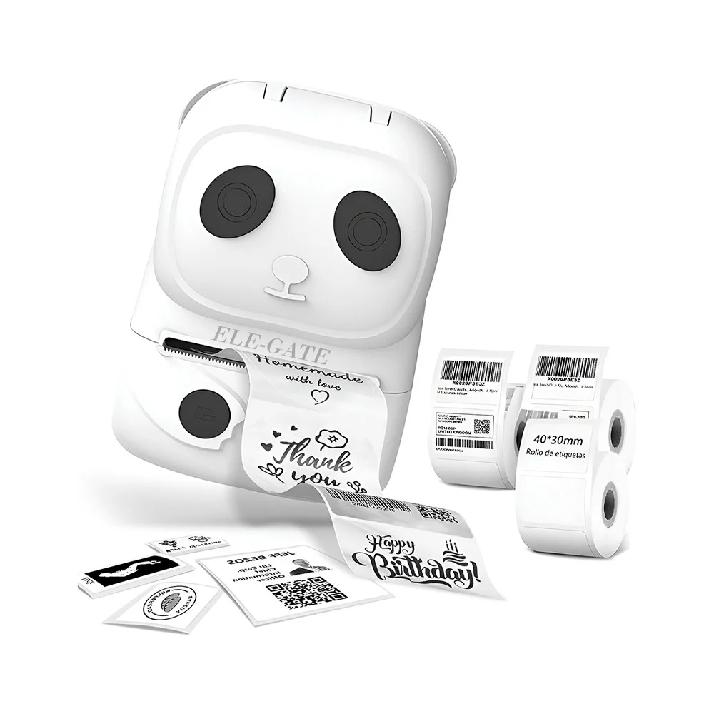 Mini impresora portátil para etiquetas 58mm, bluetooth, diseño de pan…