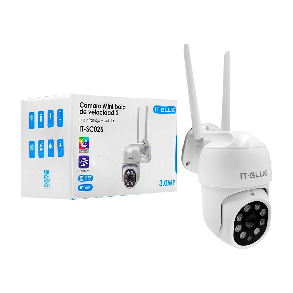 Cámara de seguridad 3.0mp, luz calida, infrarojo, detector de movimie…