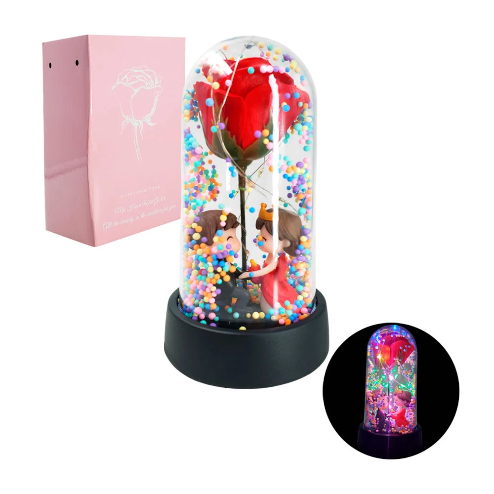 Rosa encapsulada 15cm, con figuras, bolitas de colores, bolitas de co…
