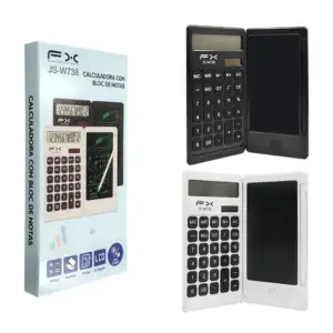 Calculadora digital fx con 12 dígitos + bloc de notas digital y pluma…
