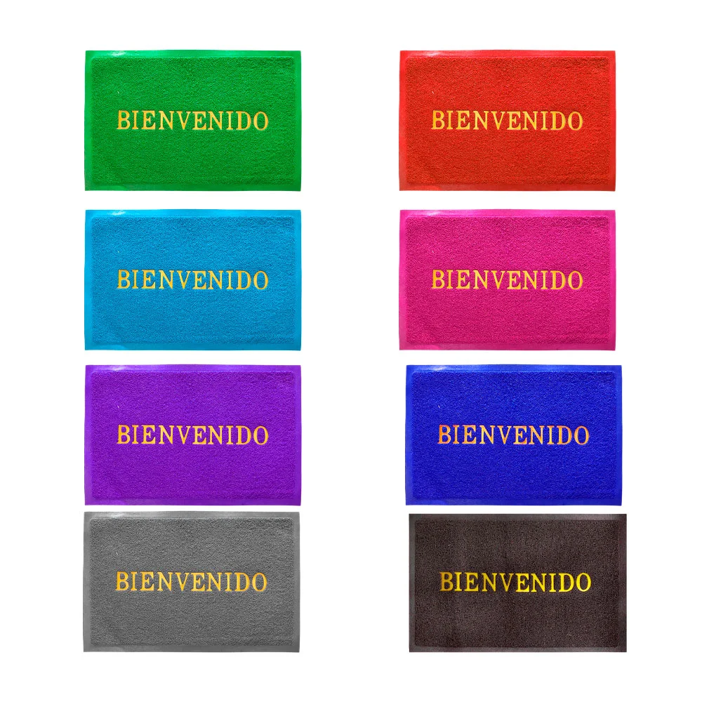Tapete antiderrapante, rectangular, con frase de Bienvenido - Welcome…