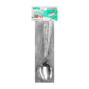 Paquete con 12 cucharas soperas de acero inoxidable con diseño en el …