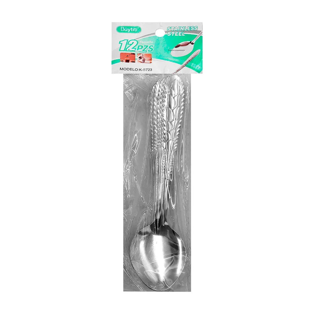 Paquete con 12 cucharas soperas de acero inoxidable con diseño en el …