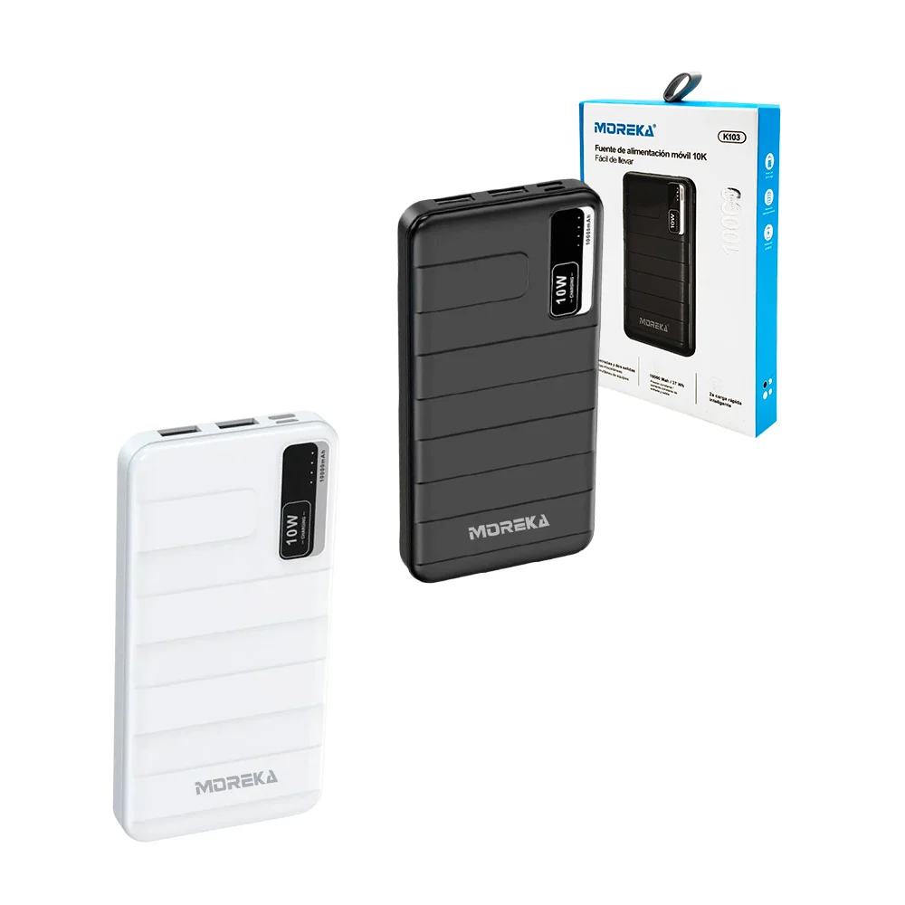 Power bank moreka de 10000mah, 10w con dos puertos usb, entrada tipo …