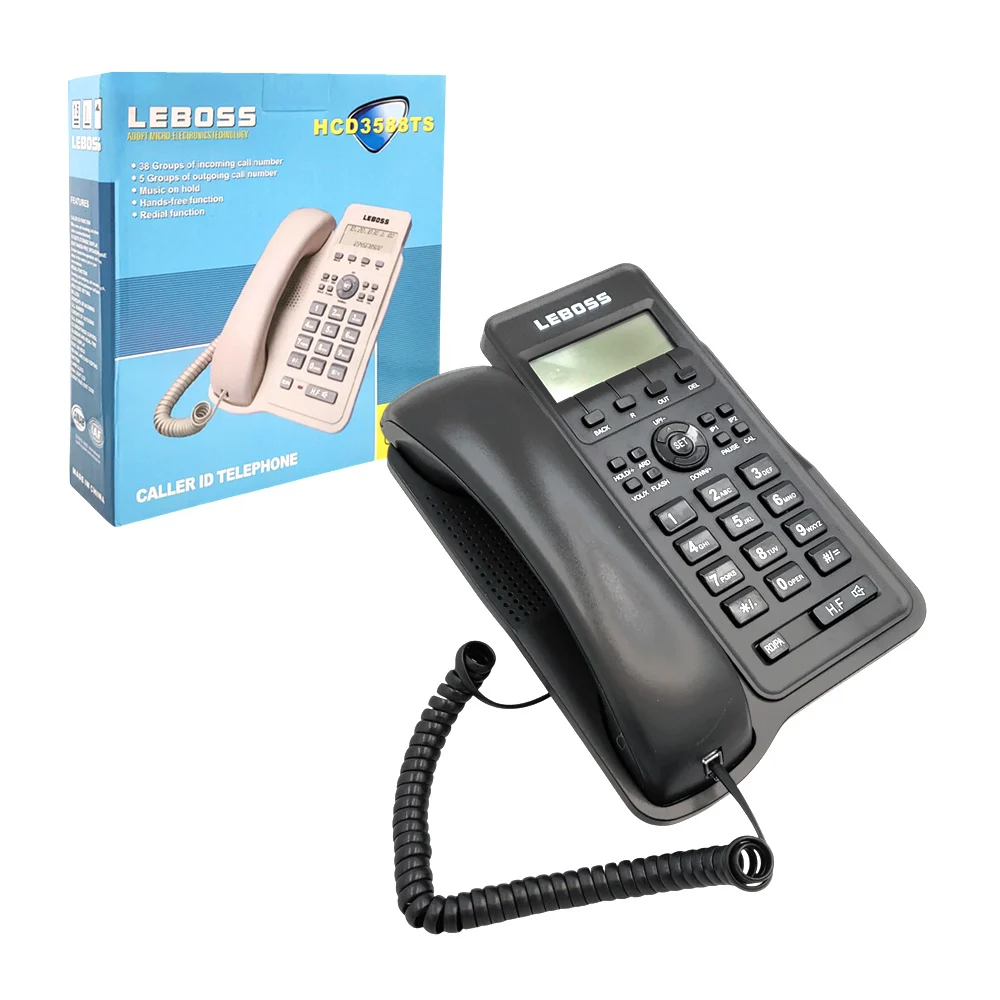 Teléfono alámbrico con pantalla, identificador de llamada y manos lib…