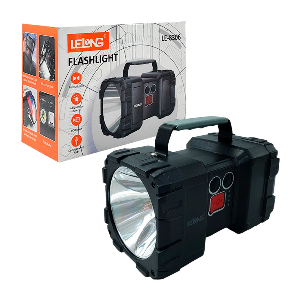 Lámpara reflector, portátil, recargable, faro doble con indicador de …