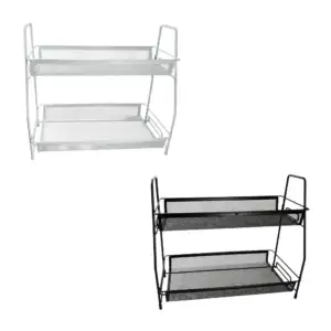 Estante organizador rectangular metálico de 2 niveles / lianfa / lf-t…