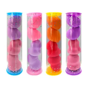 Paquete / tubo con 4 esponjas aplicadoras de maquillaje, varios color…