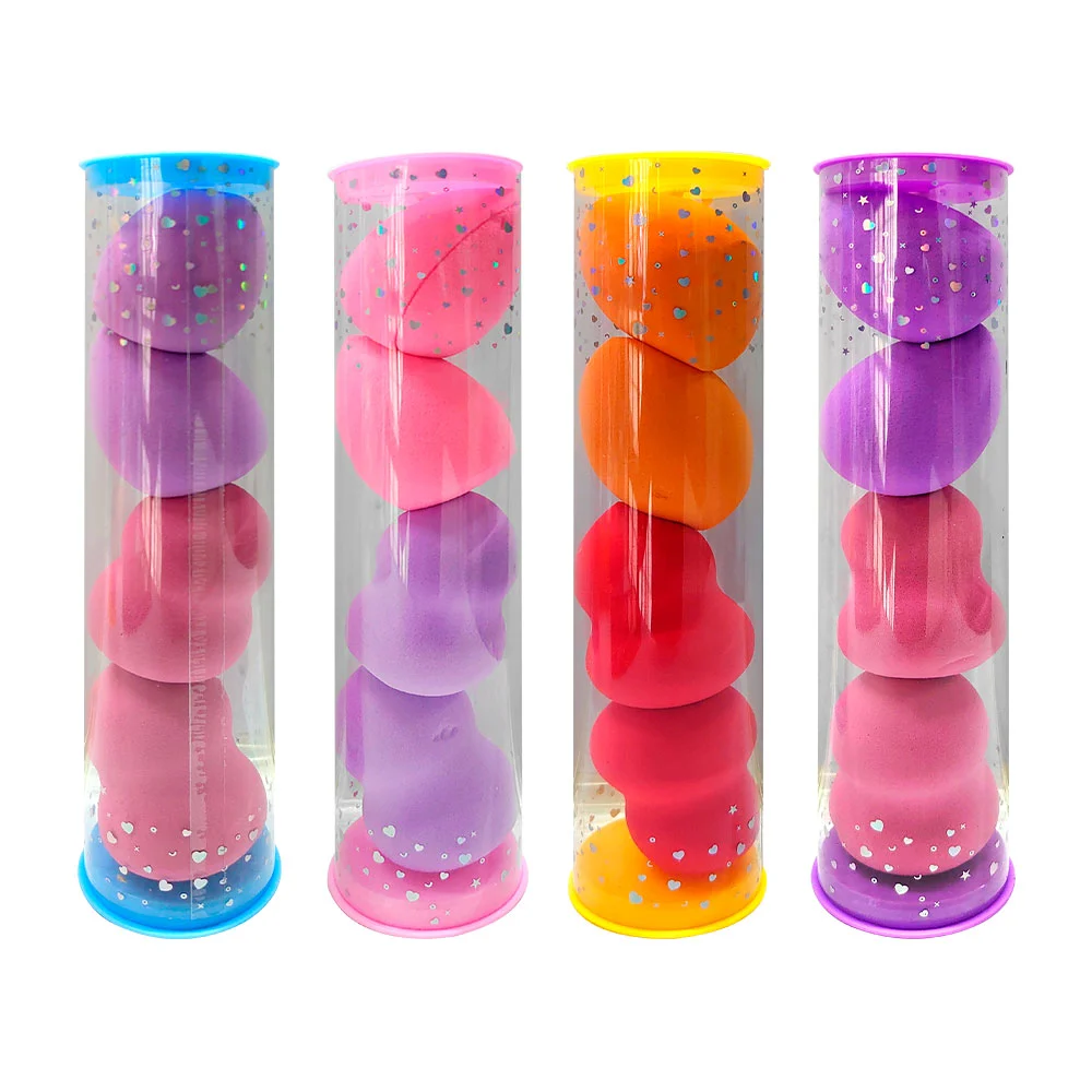 Paquete / tubo con 4 esponjas aplicadoras de maquillaje, varios color…