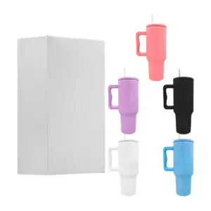 Termo liso de acero inoxidable con asa y capacidad de 40oz, varios co…