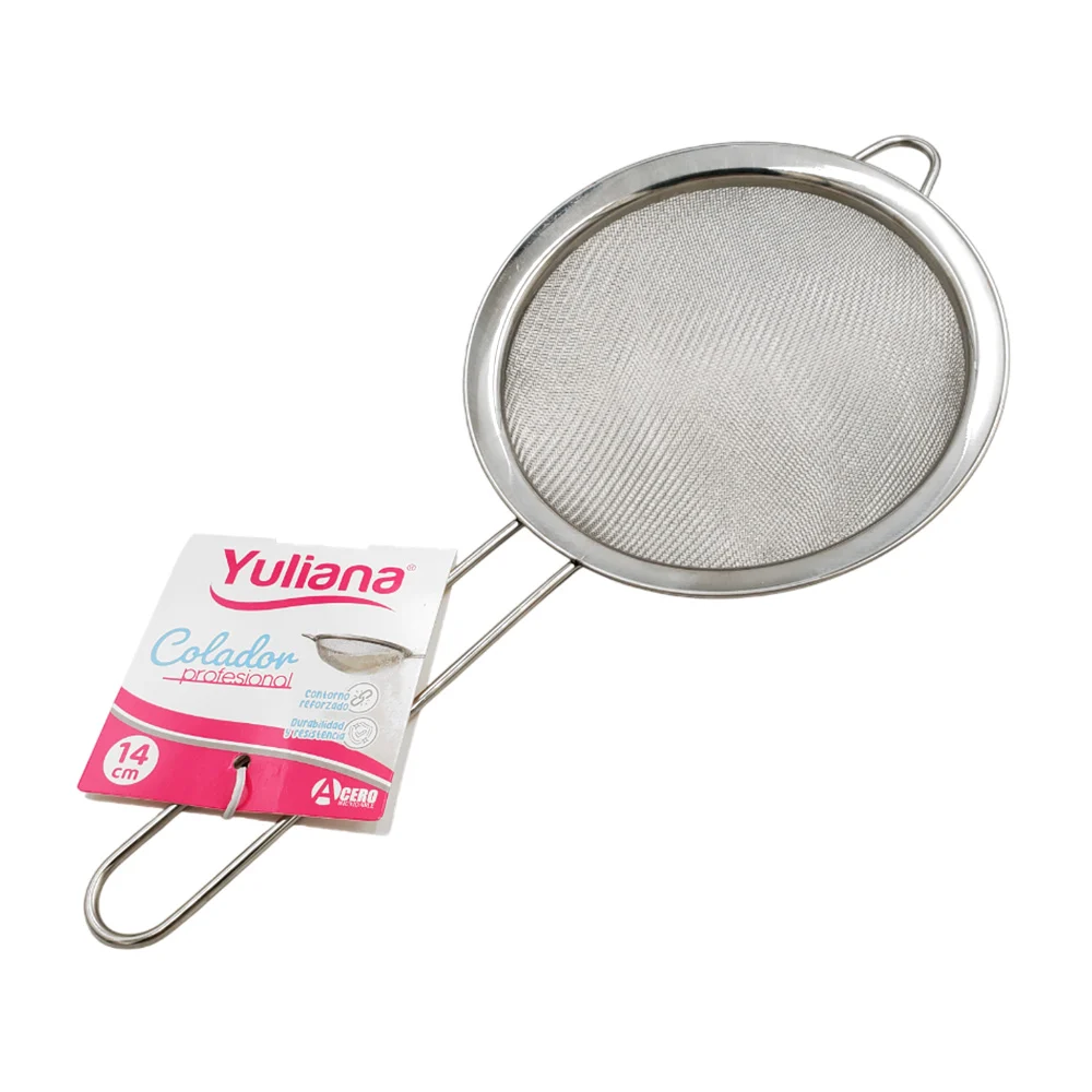 Colador metálico de malla fina, 14cm, reforzado de acero inoxidable /…