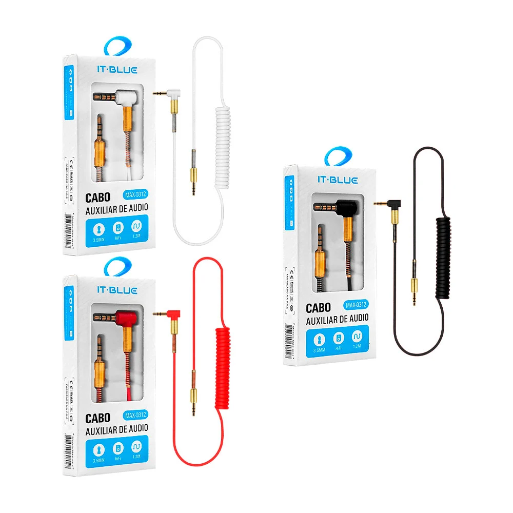 Cable auxiliar de audio, 1.2 metros, 3.5mm, variedad de colores