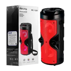 Bocina portátil bluetooth, 4inx2 con doble altavoz, pantalla lcd + co…