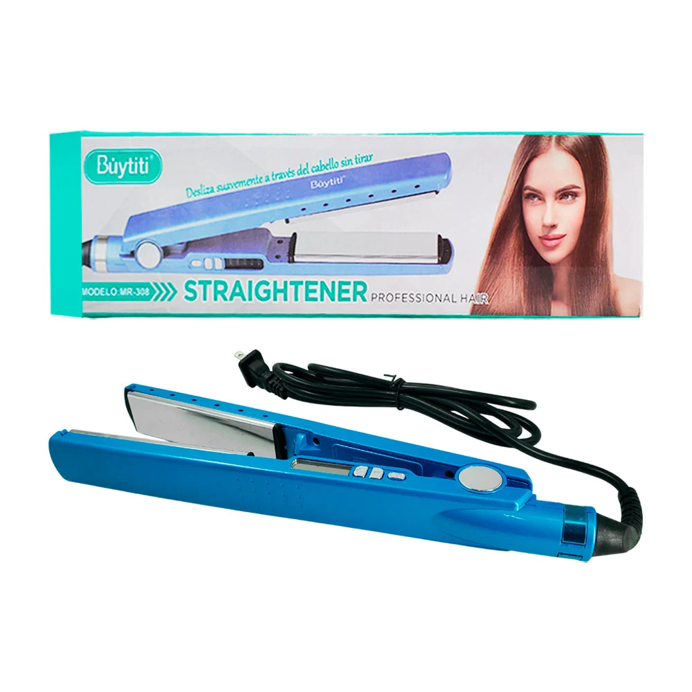 Plancha para cabello con placas iónicas de cerámica, 45w, straightene…
