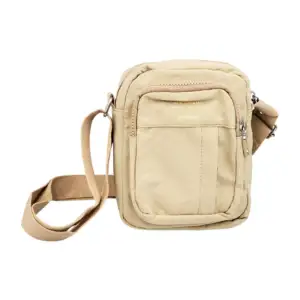 Bolsa pequeña rectangular, lisa impermeable con 3 compartimentos, aju…