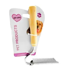 Cepillo metálico para mascotas, diseño ergonómico, curvo, 15cm / pe01…