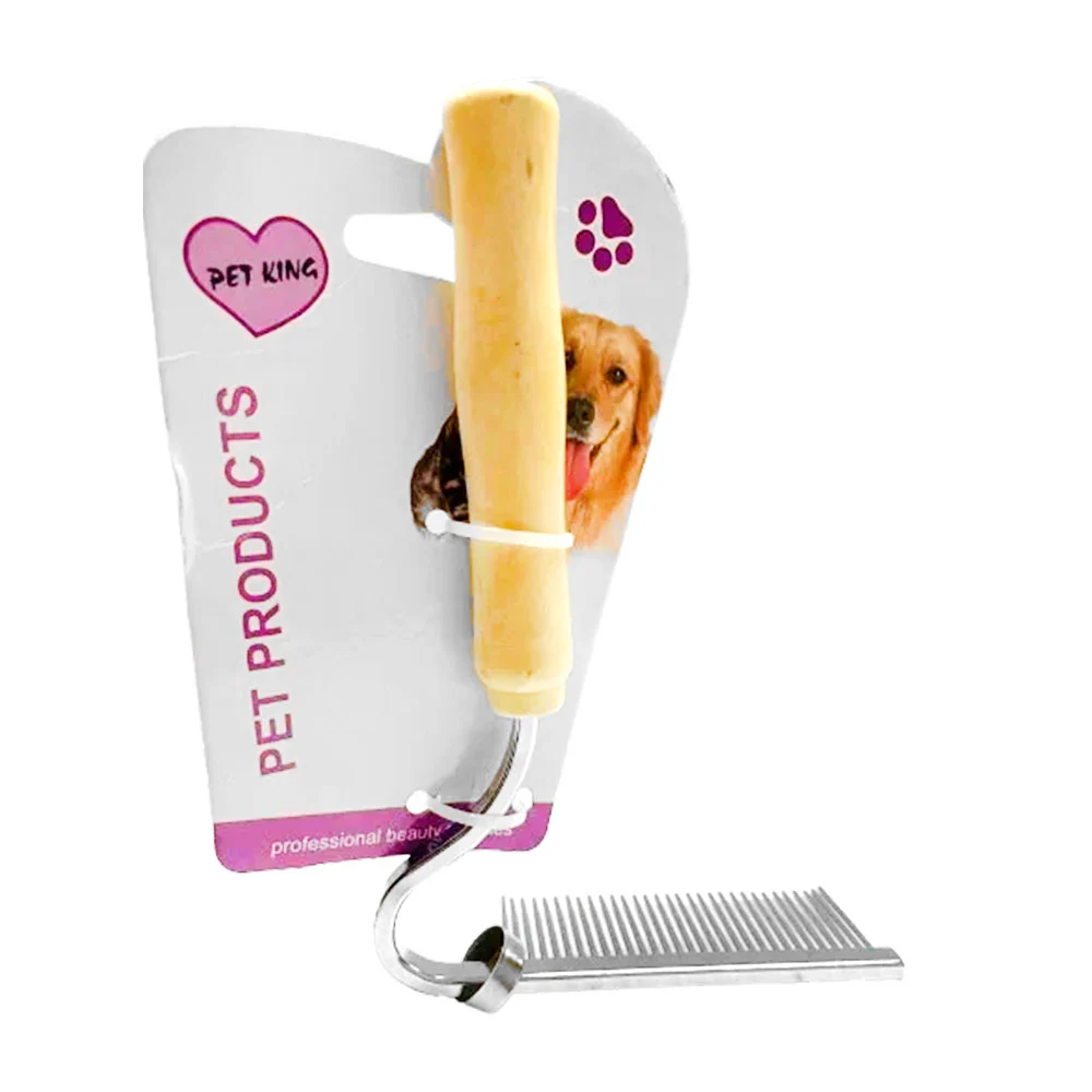 Cepillo metálico para mascotas, diseño ergonómico, curvo, 15cm / pe01…