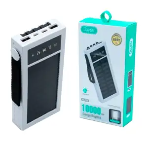 Power bank con panel solar + lampara, 10000mah, cable dual tipo c y l…