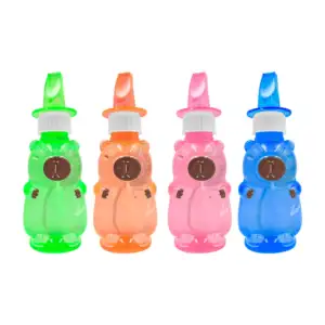 Bote con jabón para hacer burbujas, diseño de capibara + silbato, var…