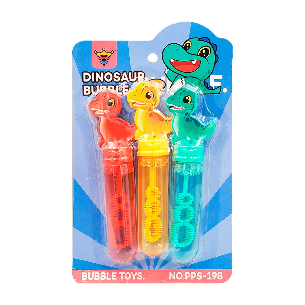 Blíster con 3 varas de burbujas pequeñas de dinosaurios, color surtid…