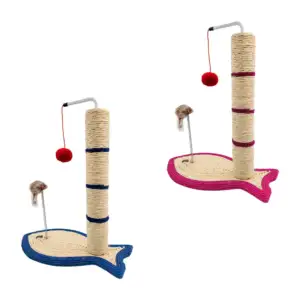 Tubo rascador para gatos, base en forma de pez + accesorios, variedad…