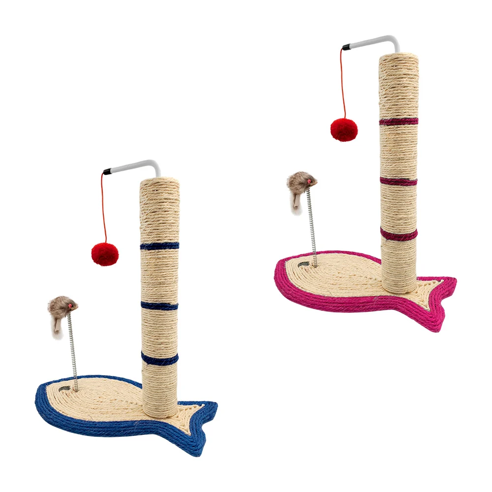 Tubo rascador para gatos, base en forma de pez + accesorios, variedad…