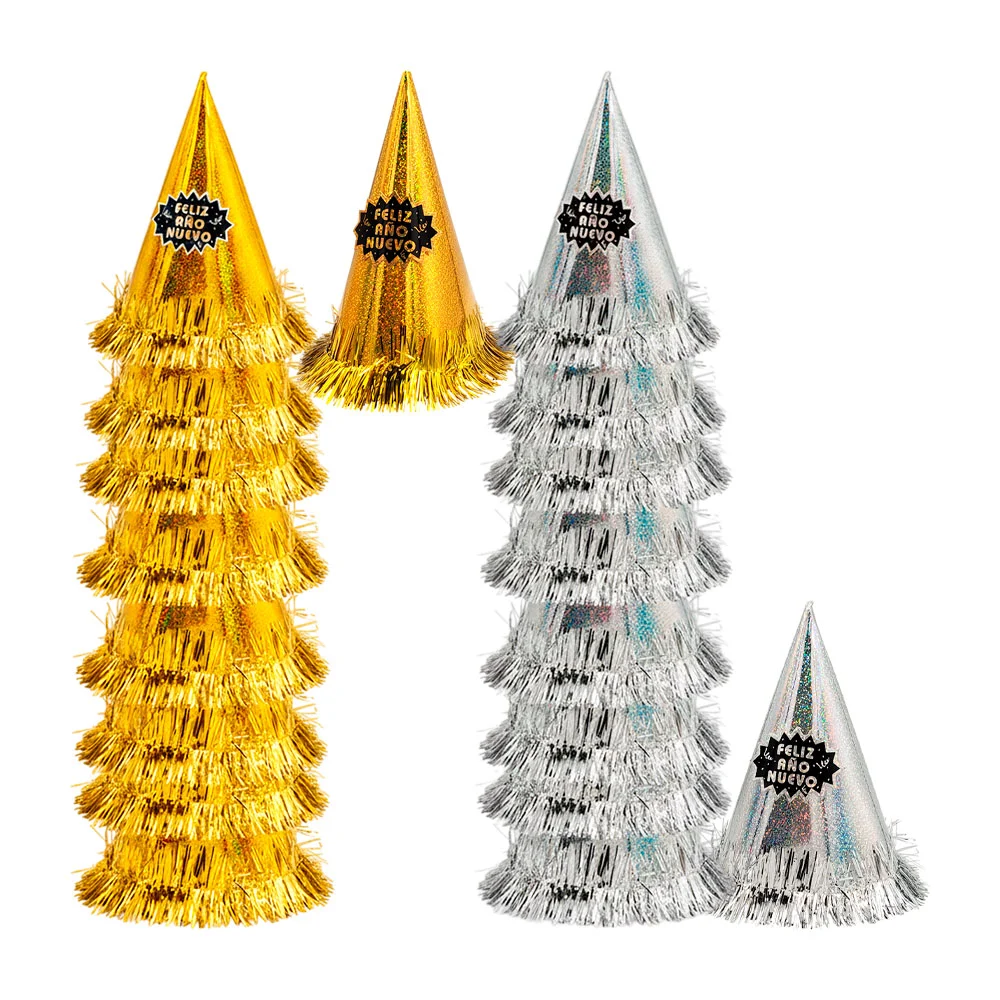 Paquete de 12 gorros  holográficos de fiesta de feliz año nuevo, vari…